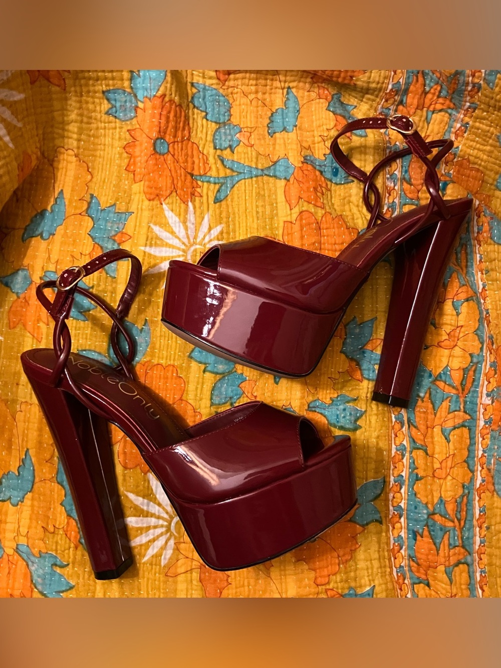 Burgundy Platform Heels